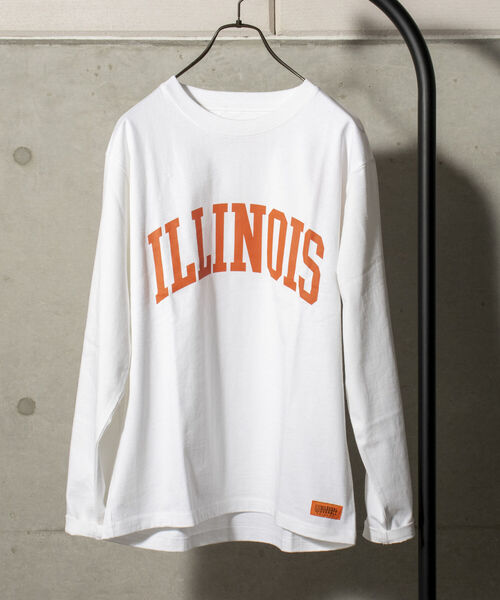 UNIVERSAL OVERALL（ユニバーサルオーバーオール）の「【UNIVERSAL OVERALL/ユニバーサル オーバーオール】別注 ビッグシルエット カレッジロゴ ロンT（Tシャツ/カットソー・メンズ・グリーン/チャコールグレー/キャメル/ホワイト・LARGE/X-LARGE/MEDIUM）」の16枚目の写真