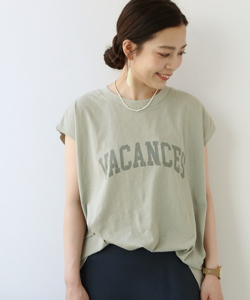 Simplicite(サンプリシテ)の「カレッジアーチロゴTシャツ◆(Tシャツ/カットソー・レディース・ブラック/グレー/ホワイト・FREE)」の3枚目の写真