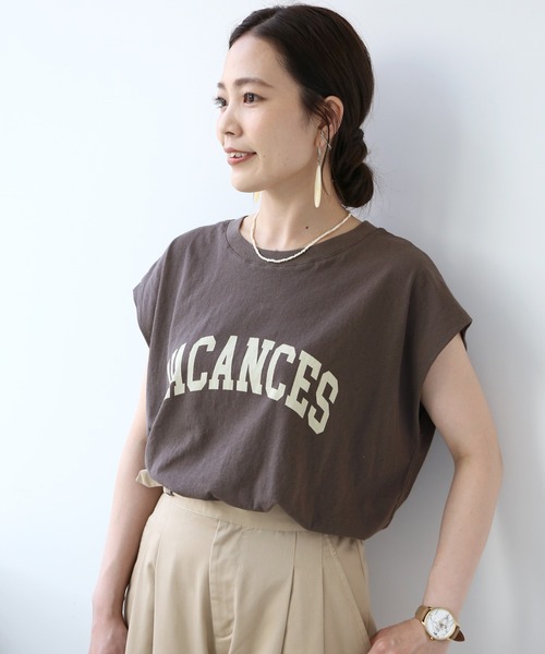 Simplicite(サンプリシテ)の「カレッジアーチロゴTシャツ◆(Tシャツ/カットソー・レディース・ブラック/グレー/ホワイト・FREE)」の2枚目の写真