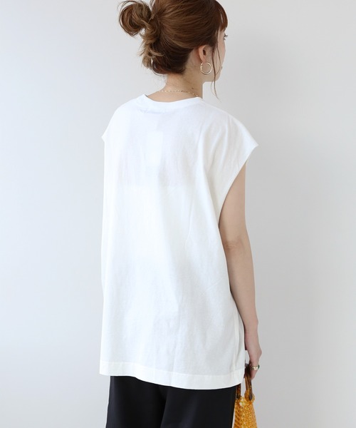 Simplicite(サンプリシテ)の「カレッジアーチロゴTシャツ◆(Tシャツ/カットソー・レディース・ブラック/グレー/ホワイト・FREE)」の4枚目の写真