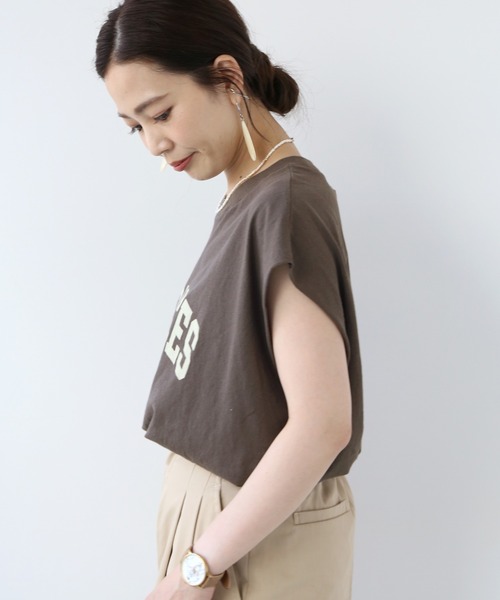 Simplicite(サンプリシテ)の「カレッジアーチロゴTシャツ◆(Tシャツ/カットソー・レディース・ブラック/グレー/ホワイト・FREE)」の10枚目の写真