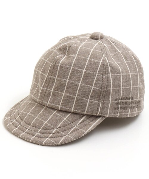 apres les cours（アプレレクール）の「2柄ベーシックキャップ_UVカット（キャップ・キッズ・グレー/チェック・50/54/58）」の2枚目の写真