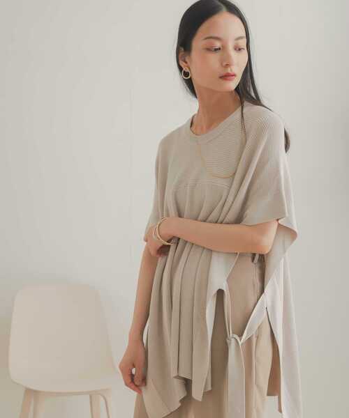 SENSE OF PLACE by URBAN RESEARCH(センスオブプレイスバイアーバンリサーチ)の「ポンチョセーター(ニット/セーター・レディース・パープル/アイボリー/ブラック・ONE)」の10枚目の写真