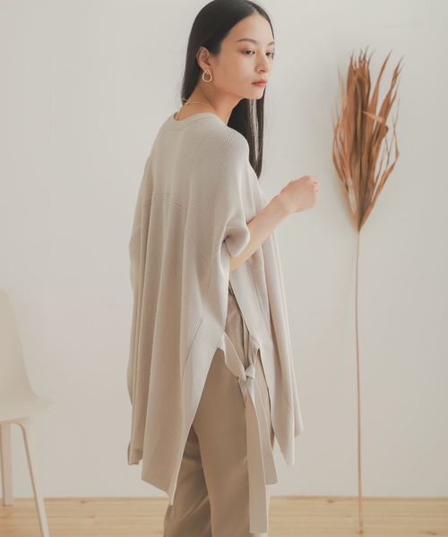 SENSE OF PLACE by URBAN RESEARCH(センスオブプレイスバイアーバンリサーチ)の「ポンチョセーター(ニット/セーター・レディース・パープル/アイボリー/ブラック・ONE)」の13枚目の写真