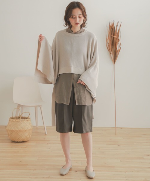 SENSE OF PLACE by URBAN RESEARCH(センスオブプレイスバイアーバンリサーチ)の「ポンチョセーター(ニット/セーター・レディース・パープル/アイボリー/ブラック・ONE)」の20枚目の写真