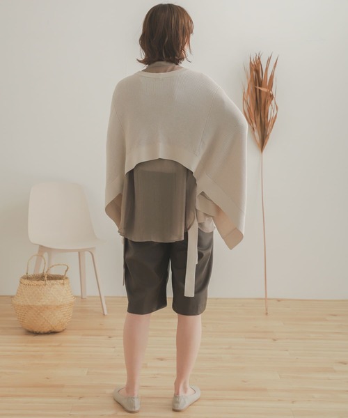 SENSE OF PLACE by URBAN RESEARCH(センスオブプレイスバイアーバンリサーチ)の「ポンチョセーター(ニット/セーター・レディース・パープル/アイボリー/ブラック・ONE)」の21枚目の写真