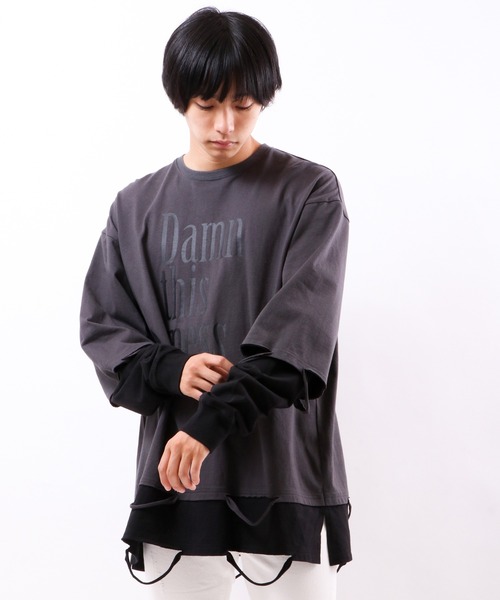 RE730(アールイーセブンサーティー)の「RE730 ドロップショルダー ビッグロンT(Tシャツ/カットソー・メンズ・ホワイト/チャコールグレー/ブラック/ブラック×レッド・M/L/XL)」の10枚目の写真