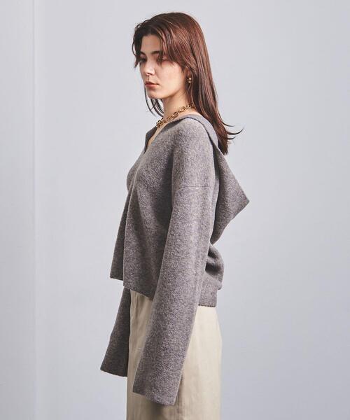 ELIN（エリン）の「＜ELIN（エリン）＞フーデッド ニット（ニット/セーター・レディース・グレー・FREE）」の4枚目の写真