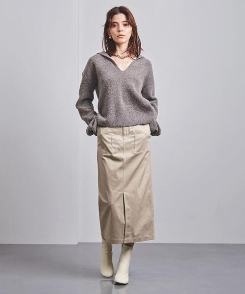 ELIN（エリン）の「＜ELIN（エリン）＞フーデッド ニット（ニット/セーター・レディース・グレー・FREE）」の6枚目の写真