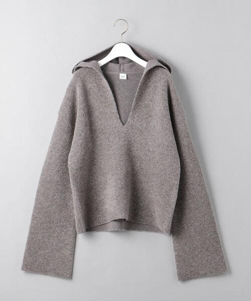 ELIN（エリン）の「＜ELIN（エリン）＞フーデッド ニット（ニット/セーター・レディース・グレー・FREE）」の7枚目の写真