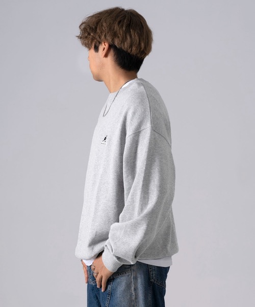 KANGOL(カンゴール)の「【別注】KANGOL カンゴール ブランド ロゴ ワンポイント 刺繍 クルーネック 裏毛 コットン 長袖 スウェット トレーナー(スウェット・メンズ・ホワイト/ブラック/ネイビー/モカ/アッシュグレー/ブラック系/ブルー・LL/M/L/XL)」の12枚目の写真