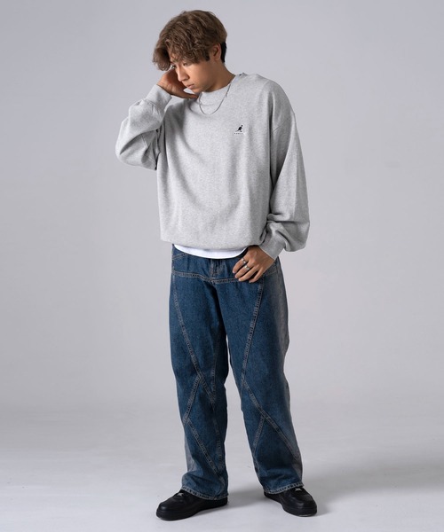 KANGOL(カンゴール)の「【別注】KANGOL カンゴール ブランド ロゴ ワンポイント 刺繍 クルーネック 裏毛 コットン 長袖 スウェット トレーナー(スウェット・メンズ・ホワイト/ブラック/ネイビー/モカ/アッシュグレー/ブラック系/ブルー・LL/M/L/XL)」の13枚目の写真