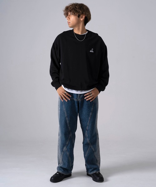 KANGOL(カンゴール)の「【別注】KANGOL カンゴール ブランド ロゴ ワンポイント 刺繍 クルーネック 裏毛 コットン 長袖 スウェット トレーナー(スウェット・メンズ・ホワイト/ブラック/ネイビー/モカ/アッシュグレー/ブラック系/ブルー・LL/M/L/XL)」の10枚目の写真