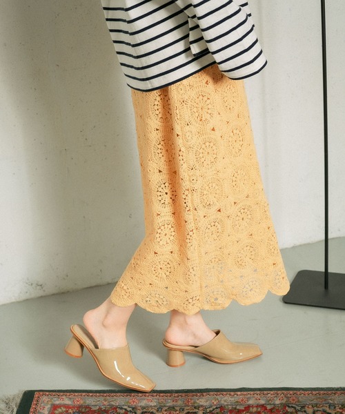 KBF（ケイビーエフ）の「アイレットサークルレーススカート（スカート・レディース・ダークブラウン/アイボリー/オレンジ系その他・ONE）」の20枚目の写真