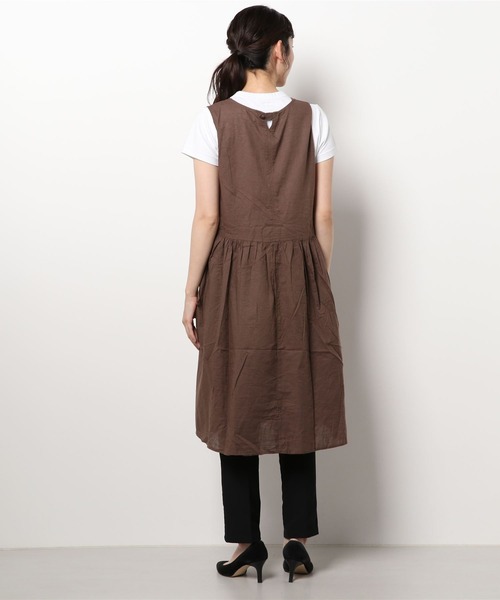 studio CLIP（スタディオクリップ）の「サイドリボンフハクベストワンピース（ワンピース・レディース・ブラウン/ブラック・FREE）」の3枚目の写真