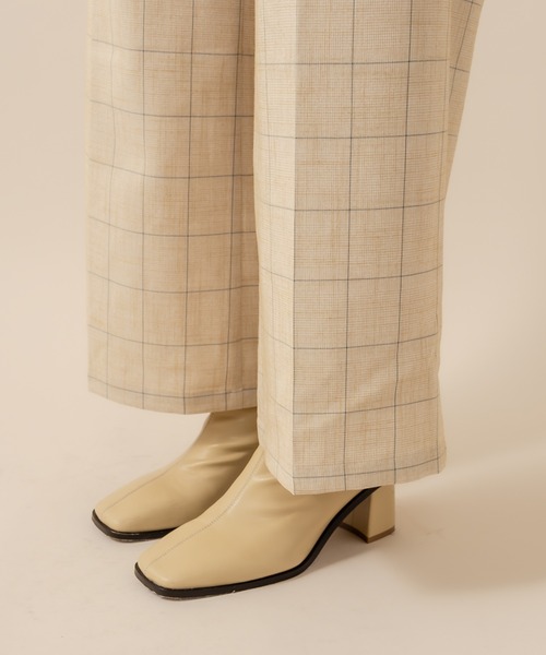 mline（エムライン）の「[mline] WEB限定 チェックパンツ（スラックス・レディース・ブラック/ブラウン/ベージュ・1/2）」の12枚目の写真