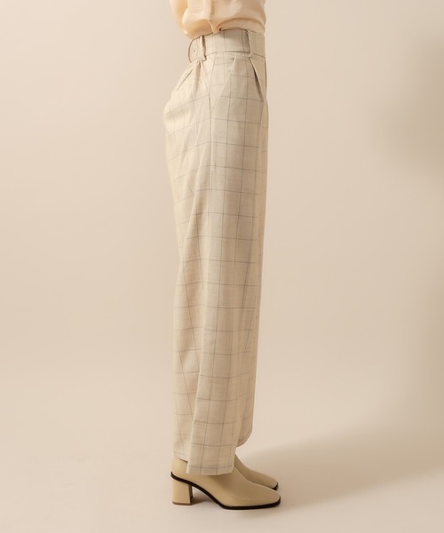 mline（エムライン）の「[mline] WEB限定 チェックパンツ（スラックス・レディース・ブラック/ブラウン/ベージュ・1/2）」の14枚目の写真