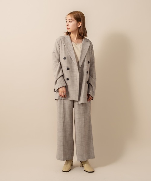 mline（エムライン）の「[mline] WEB限定 チェックパンツ（スラックス・レディース・ブラック/ブラウン/ベージュ・1/2）」の15枚目の写真