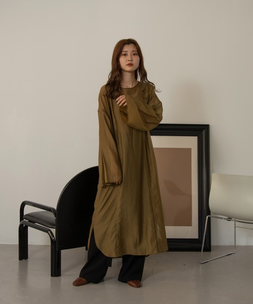 Amiur（エミレ）の「back open sheer ops（ワンピース・レディース・ベージュ/ブラウン/オリーブ・FREE）」の13枚目の写真