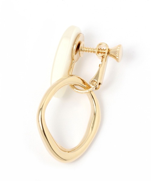 GLOBAL WORK（グローバルワーク）の「メタル樹脂イヤリング/229996（イヤリング・レディース・ライトグレー/ベージュ/オフホワイト・FREE）」の4枚目の写真