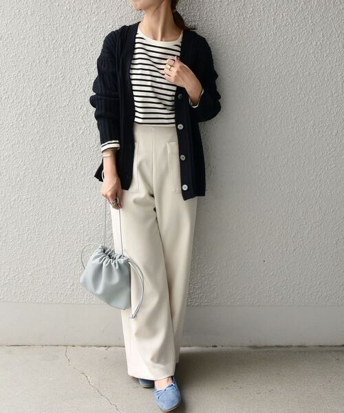 SHIPS any（シップス エニィ）の「SHIPS any:〈ウォッシャブル〉ウール ライク ポケット パンツ◇（その他パンツ・レディース・ライトブルー/ネイビー/オフホワイト・38/36）」の8枚目の写真