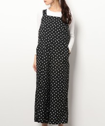 ポルカドット　サロペット　美品 moment+ オールインワン ポルカドットオールインワン レディース