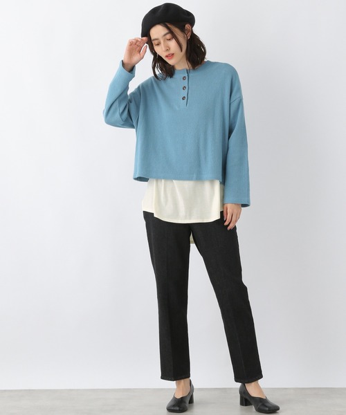 LEPSIM（レプシィム）の「2WAY裏毛クロップトプルオーバー　227753（Tシャツ/カットソー・レディース・ブラック/ライトブルー・FREE）」の17枚目の写真