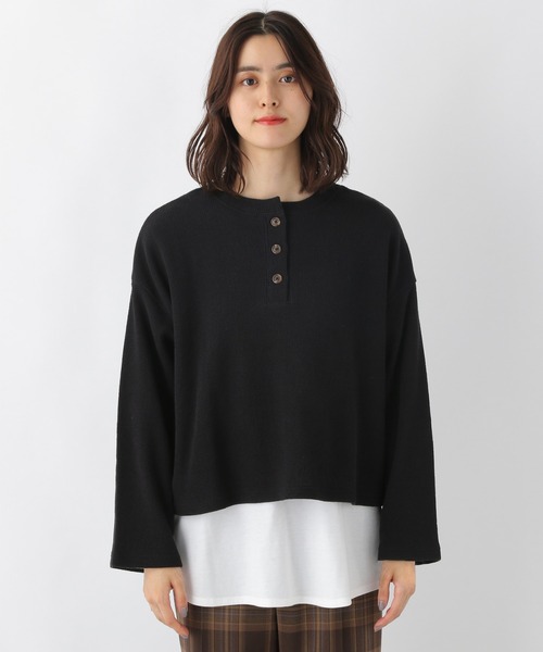 LEPSIM（レプシィム）の「2WAY裏毛クロップトプルオーバー　227753（Tシャツ/カットソー・レディース・ブラック/ライトブルー・FREE）」の5枚目の写真