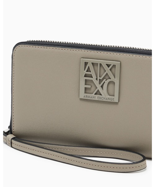 ★ ARMANI EXCHANGE ★ ロゴ ファスナーウォレット A|X アルマーニ エクスチェンジ】BOXロゴバックル ジップ