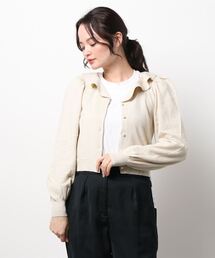 フリル襟ラメカーディガン