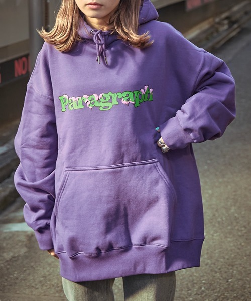 Paragraph(パラグラフ)の「【PARAGRAPH/パラグラフ】 PAINT LOGO HOOD No.2/プリントスウェットパーカー/ユニセックス/裏毛(パーカー・メンズ・ブラック/グレー/パープル/ライトグレー・フリ-)」の4枚目の写真