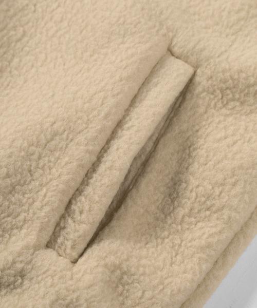 CONVERSE（コンバース）の「【CONVERSE/コンバース】シープボア ボンディング スタンドジャケット/防風（ブルゾン・メンズ・ブラック/ベージュ/オフホワイト・M/L/XL）」の6枚目の写真