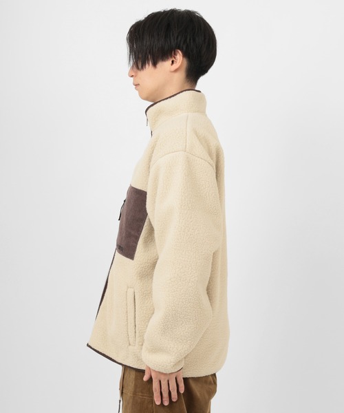 CONVERSE（コンバース）の「【CONVERSE/コンバース】シープボア ボンディング スタンドジャケット/防風（ブルゾン・メンズ・ブラック/ベージュ/オフホワイト・M/L/XL）」の15枚目の写真