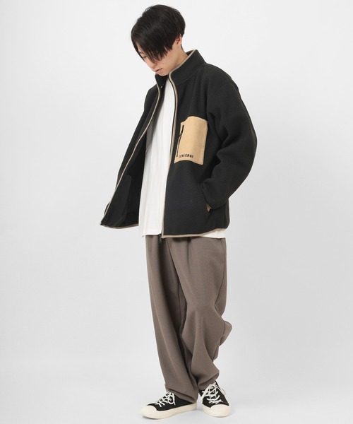CONVERSE（コンバース）の「【CONVERSE/コンバース】シープボア ボンディング スタンドジャケット/防風（ブルゾン・メンズ・ブラック/ベージュ/オフホワイト・M/L/XL）」の20枚目の写真