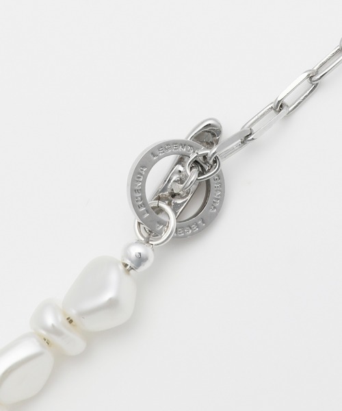 LEGENDA(レジェンダ)の「レジェンダ ランダム パール モチーフ ビーズ シルバー チェーンネックレス / LEGENDA Random pearl silver chain necklace(ネックレス・メンズ・シルバー・FREE)」の6枚目の写真