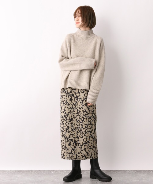 A part by（アパートバイ）の「PoCoジャガードスカート　239917（スカート・レディース・ベージュ/グリーン系その他5・MEDIUM/LARGE）」の3枚目の写真