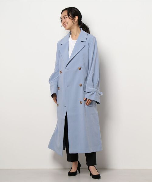 COTORICA（コトリカ）の「袖ボリュームカラートレンチ【スプリングコート】（トレンチコート・レディース・ベージュ/オレンジ/ブルー・SMALL/MEDIUM）」の3枚目の写真