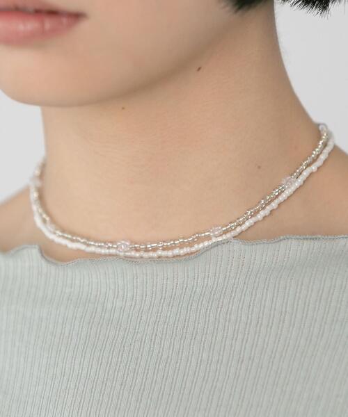 CITEN（シテン）の「＜CITEN（シテン）＞フラワー＆ビーズ 2連 ネックレス（ネックレス・レディース・シルバー/ケリー・FREE）」の13枚目の写真