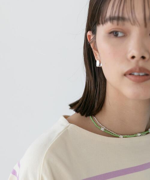 CITEN（シテン）の「＜CITEN（シテン）＞フラワー＆ビーズ 2連 ネックレス（ネックレス・レディース・シルバー/ケリー・FREE）」の3枚目の写真