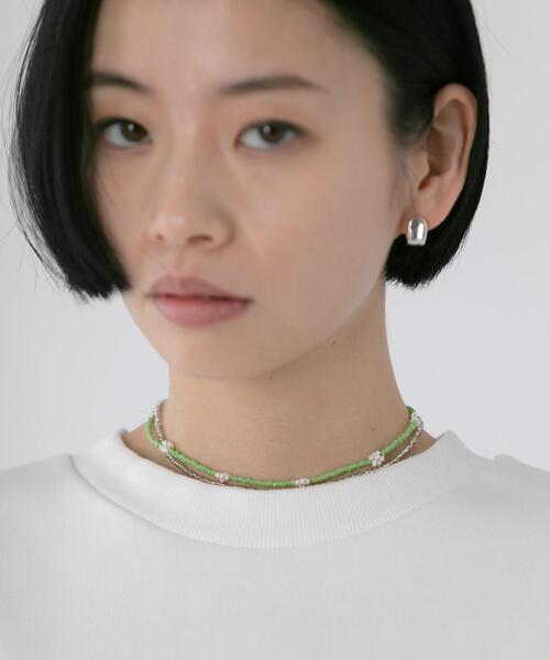 CITEN（シテン）の「＜CITEN（シテン）＞フラワー＆ビーズ 2連 ネックレス（ネックレス・レディース・シルバー/ケリー・FREE）」の10枚目の写真