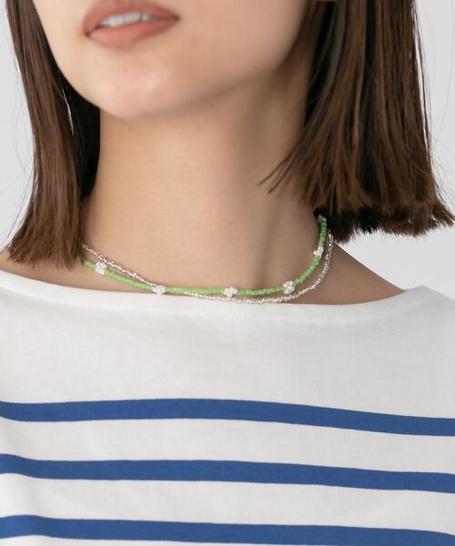 CITEN（シテン）の「＜CITEN（シテン）＞フラワー＆ビーズ 2連 ネックレス（ネックレス・レディース・シルバー/ケリー・FREE）」の20枚目の写真