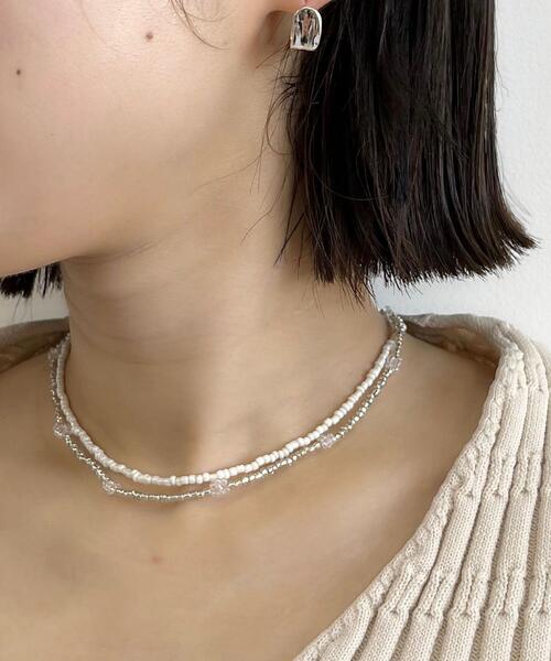 CITEN（シテン）の「＜CITEN（シテン）＞フラワー＆ビーズ 2連 ネックレス（ネックレス・レディース・シルバー/ケリー・FREE）」の18枚目の写真