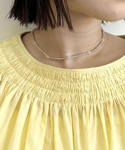 CITEN（シテン）の「＜CITEN（シテン）＞フラワー＆ビーズ 2連 ネックレス（ネックレス・レディース・シルバー/ケリー・FREE）」の17枚目の写真