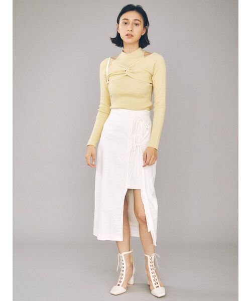 MERCURYDUO（マーキュリーデュオ）の「レースアップメッシュブーツ（その他シューズ・レディース・アイボリー/ブラック・36/38）」の4枚目の写真