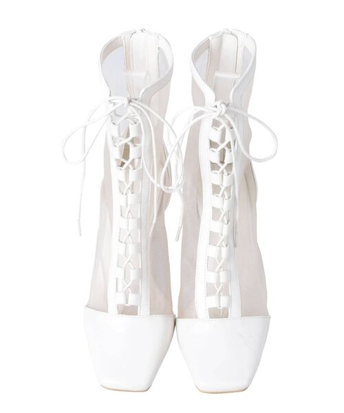 MERCURYDUO（マーキュリーデュオ）の「レースアップメッシュブーツ（その他シューズ・レディース・アイボリー/ブラック・36/38）」の9枚目の写真