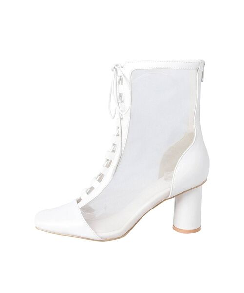 MERCURYDUO（マーキュリーデュオ）の「レースアップメッシュブーツ（その他シューズ・レディース・アイボリー/ブラック・36/38）」の14枚目の写真