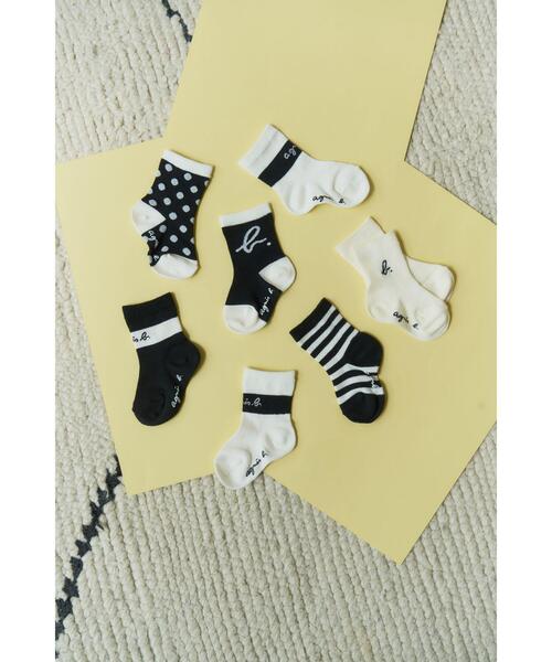 agnes b.（アニエスベー）の「AB43 L CHAUSSETTE ベビー b.ロゴソックス（ソックス/靴下・キッズ・ホワイト系その他・1/2）」の4枚目の写真