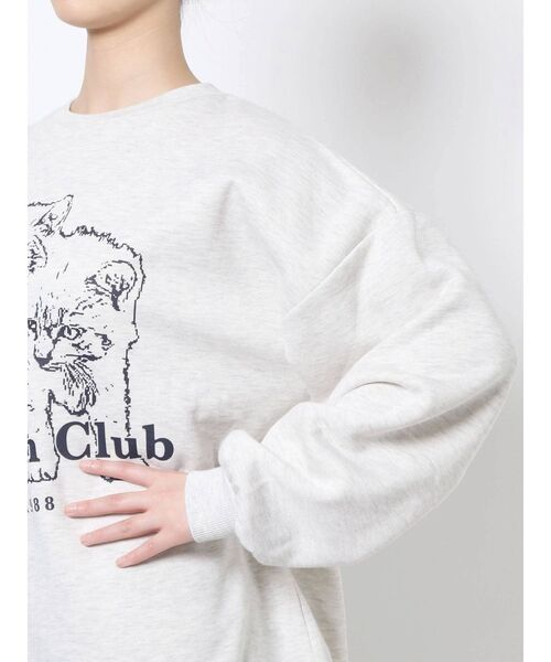 merry jenny（メリージェニー）の「KITTEN CLUBトレーナー（Tシャツ/カットソー・レディース・ブラック/ブラウン/グレー・FREE）」の7枚目の写真