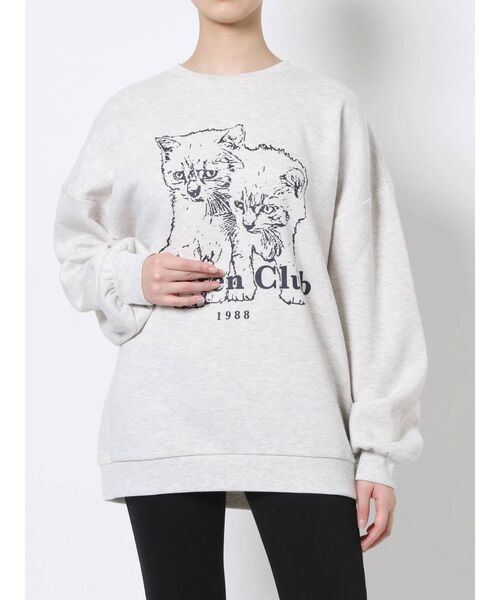 merry jenny（メリージェニー）の「KITTEN CLUBトレーナー（Tシャツ/カットソー・レディース・ブラック/ブラウン/グレー・FREE）」の11枚目の写真