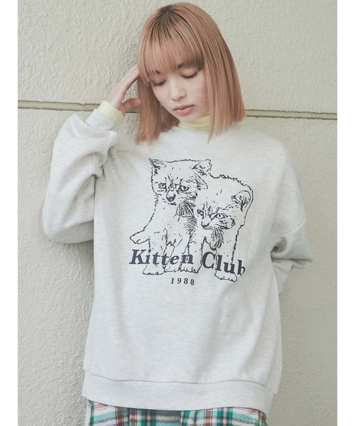 merry jenny（メリージェニー）の「KITTEN CLUBトレーナー（Tシャツ/カットソー・レディース・ブラック/ブラウン/グレー・FREE）」の12枚目の写真